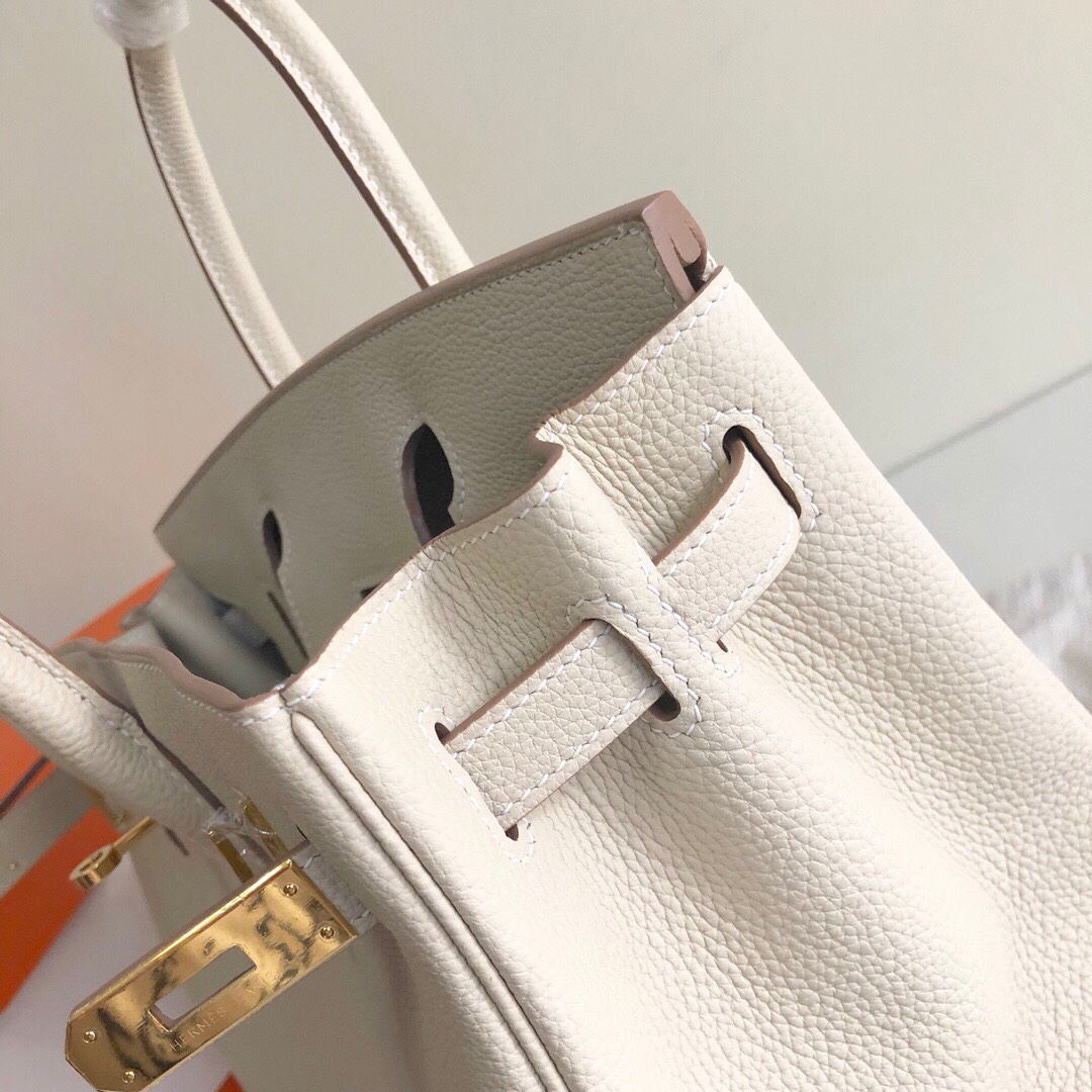 Hermes Birkin 35CM Togo Leather Handbag Cream White